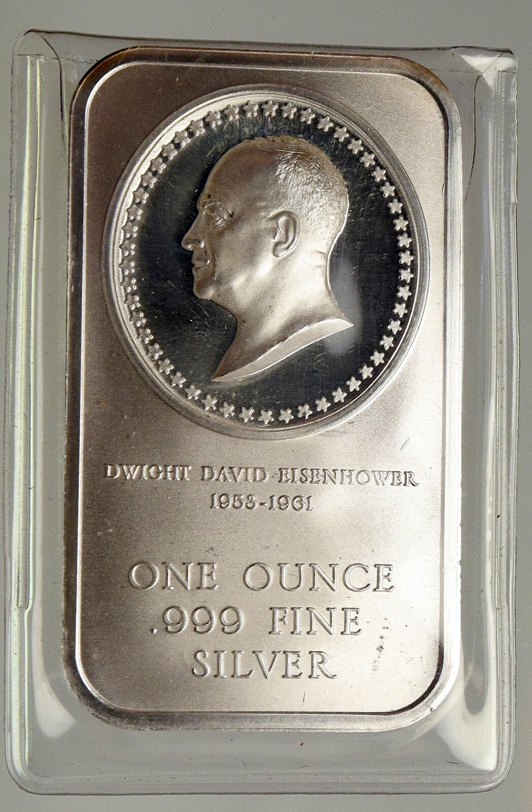 UNITED STATES BI-CENTENNIAL President Eisenhower Ounce Silver BAR Medal i93535