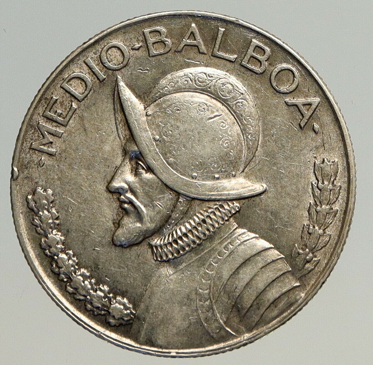 1947 PANAMA Spanish Conquistador Hero VINTAGE OLD Silver 1/2 BALBOA Coin i93546