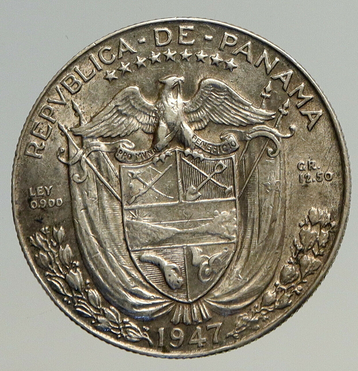 1947 PANAMA Spanish Conquistador Hero VINTAGE OLD Silver 1/2 BALBOA Coin i93546