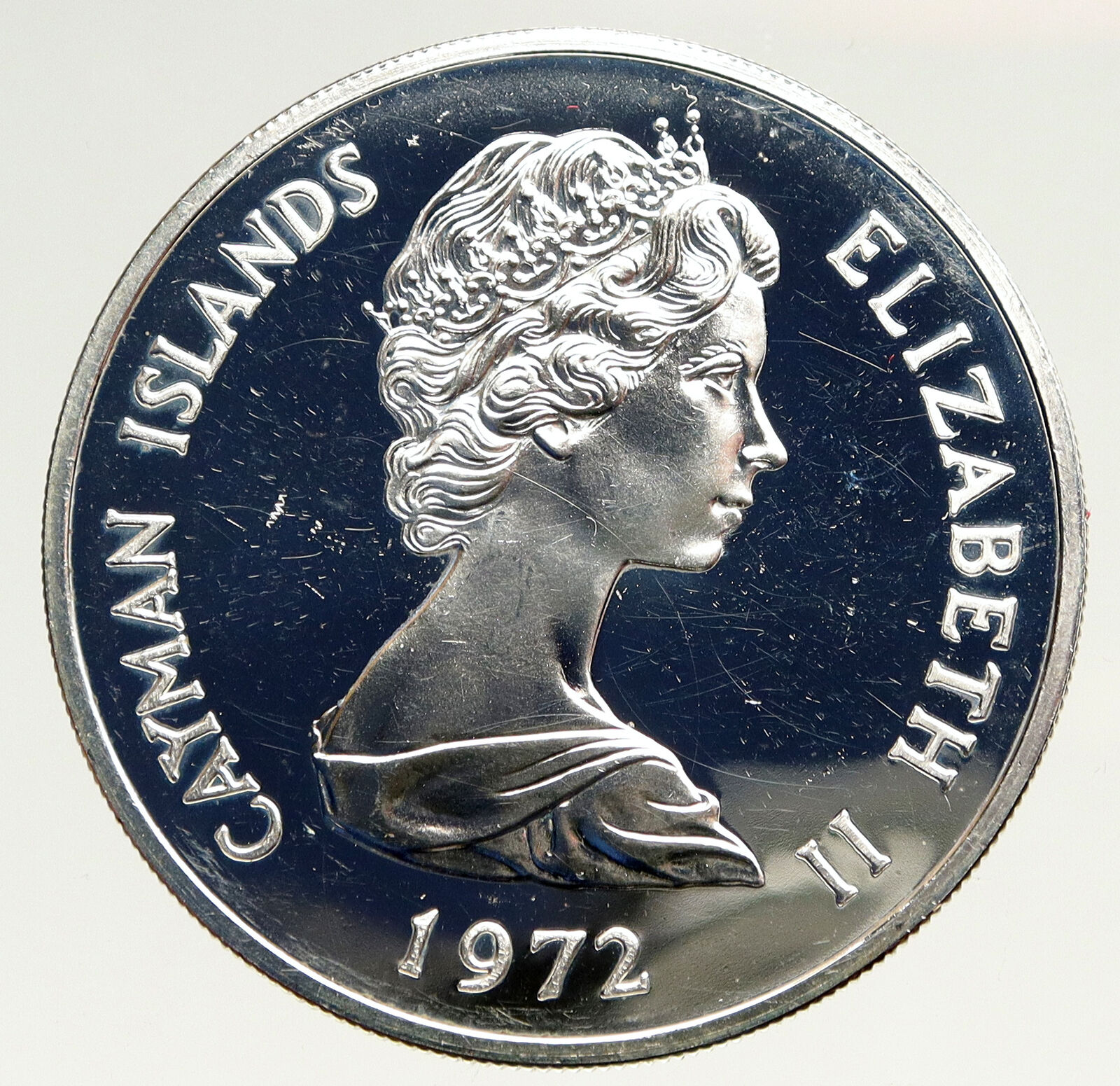 1972 CAYMAN ISLANDS UK Queen Elizabeth II Proof Silver Wedding $25 Coin i93707