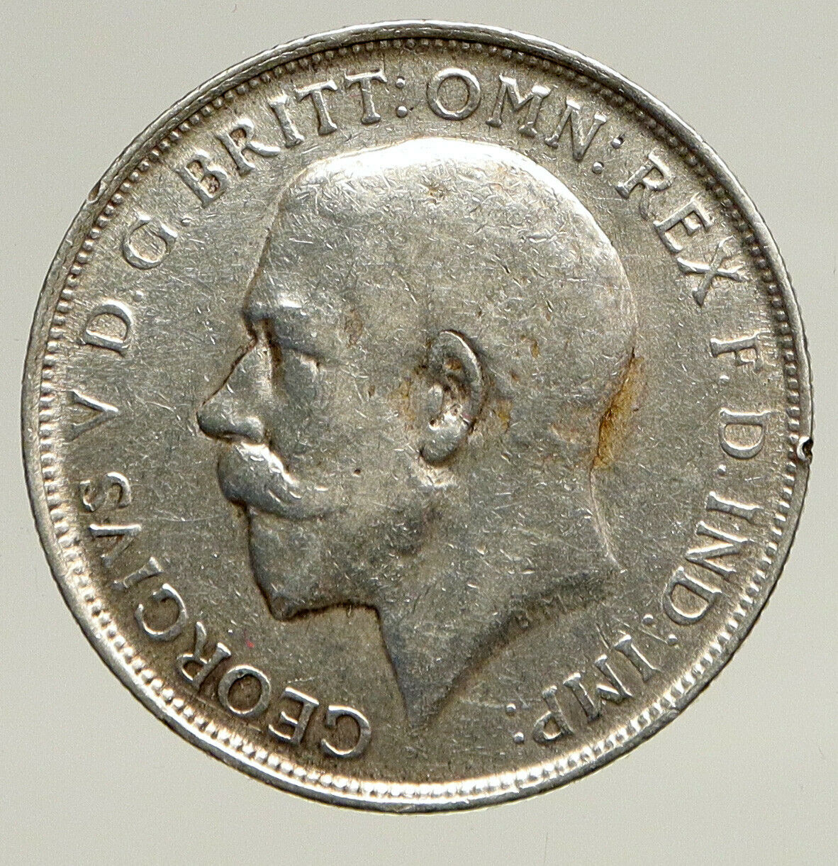 1917 GREAT BRITAIN UK United Kingdom King George V Big SILVER FLORIN Coin i93702