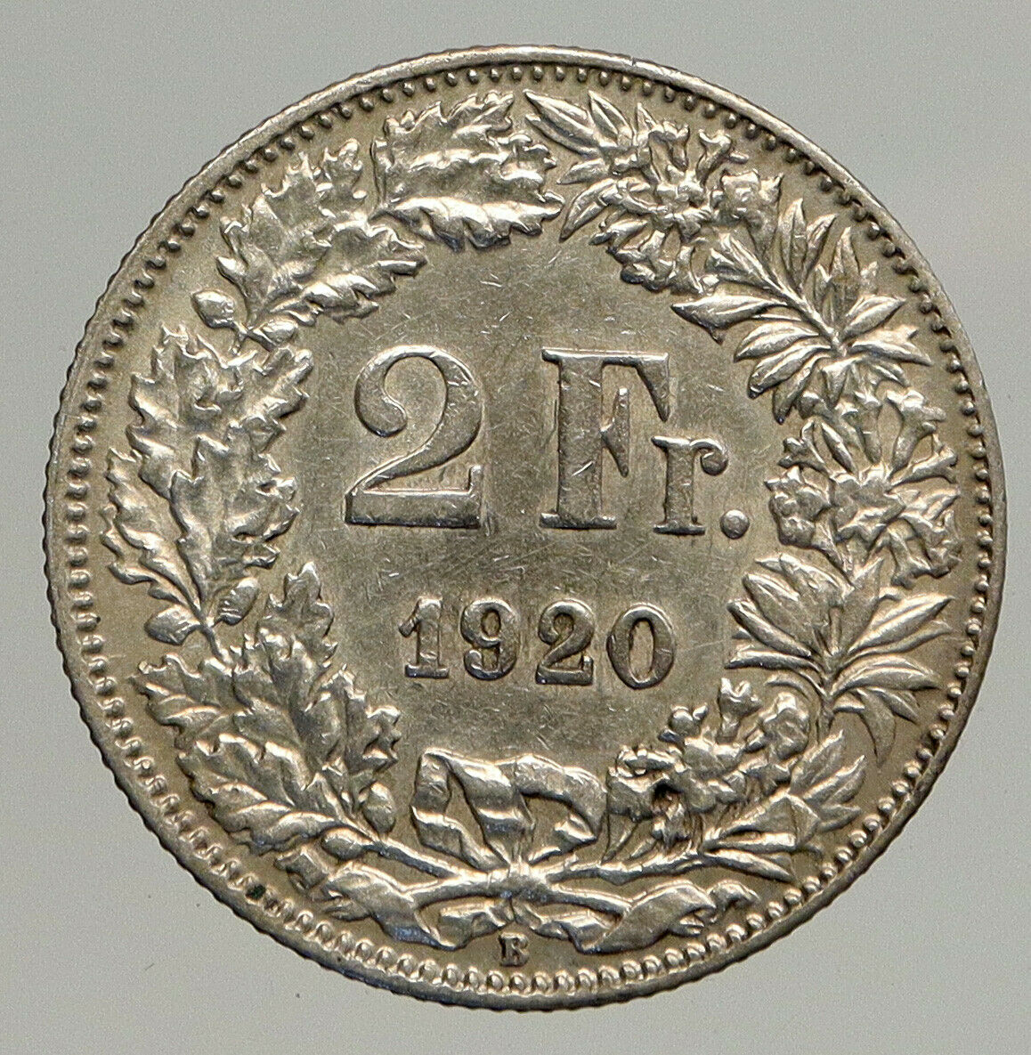 1920 SWITZERLAND - HELVETIA Symbolizes SWISS Nation SILVER 2 Francs Coin i93912