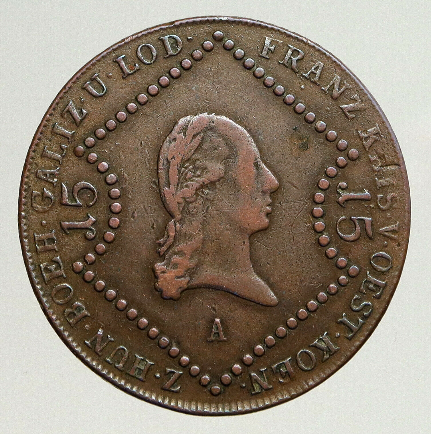 1807 AUSTRIA Emperor FRANZ Francis II OLD Antique 15Kreuzer Austrian Coin i93910