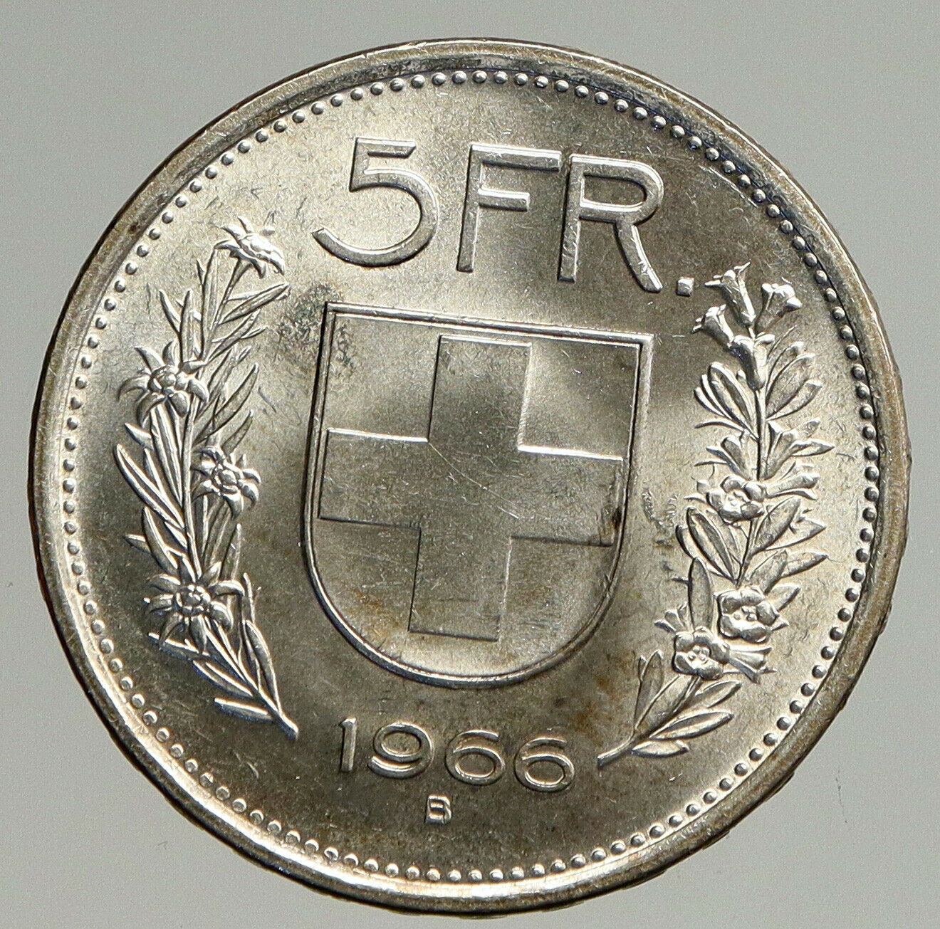 1966 B Switzerland Founding HERO WILLIAM TELL 5 Francs Silver Swiss Coin i93862