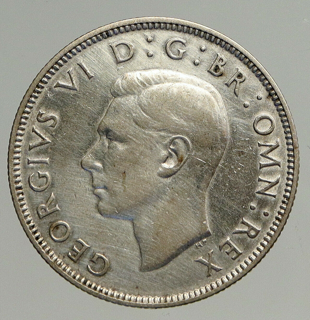 1941 United Kingdom UK Great Britain GEORGE VI w Crown Silver Florin Coin i93850