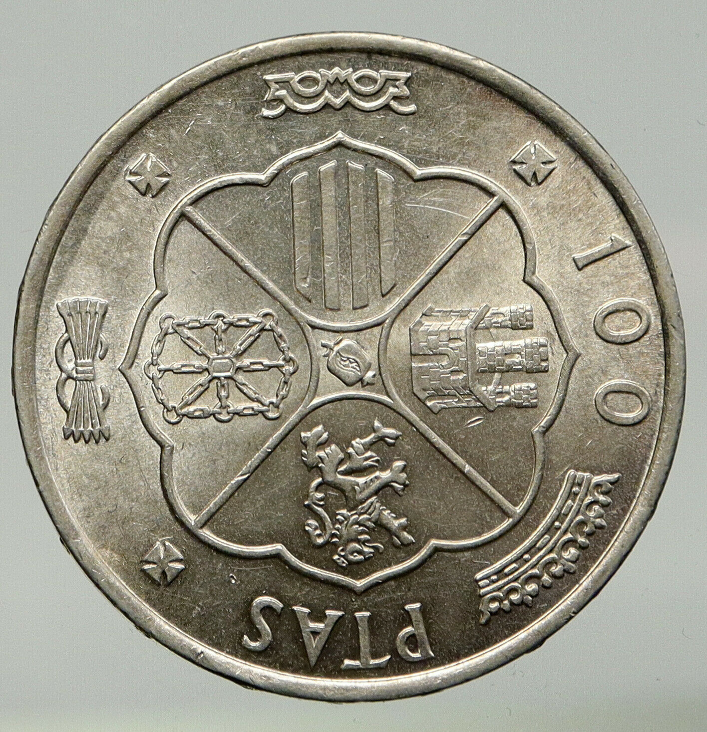 1966 SPAIN Large Franco Caudillo VINTAGE Silver 100 Pesetas Spanish Coin i93140