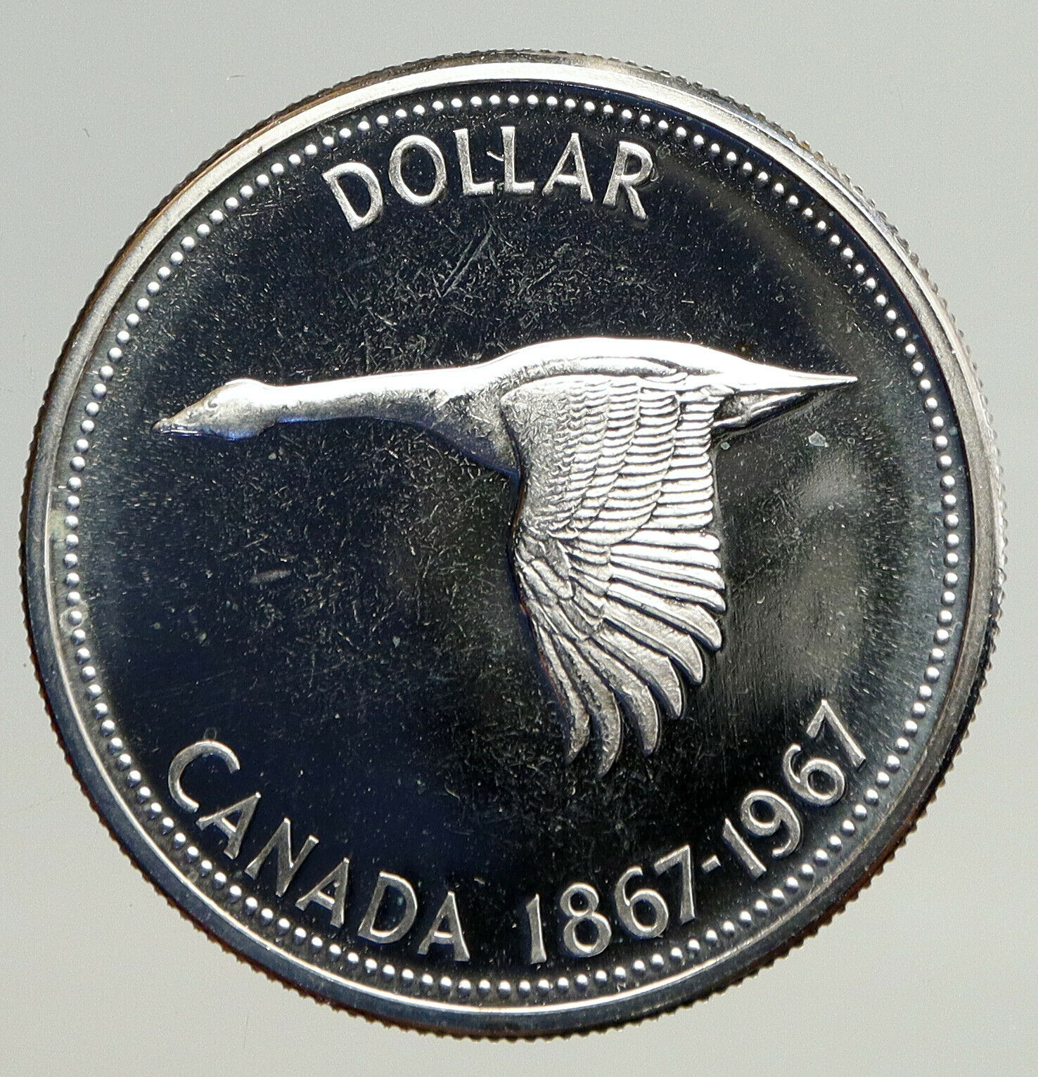 1967 CANADA Confederation Founding OLD Goose VINTAGE Silver Dollar Coin i93557