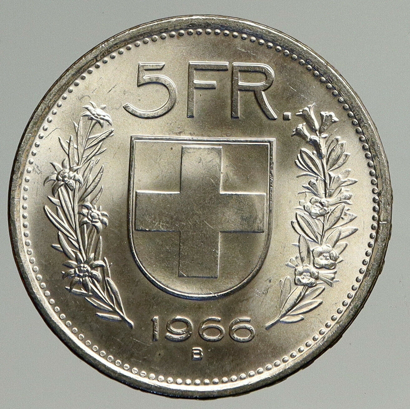 1965 B Switzerland Founding HERO WILLIAM TELL 5 Francs Silver Swiss Coin i93844