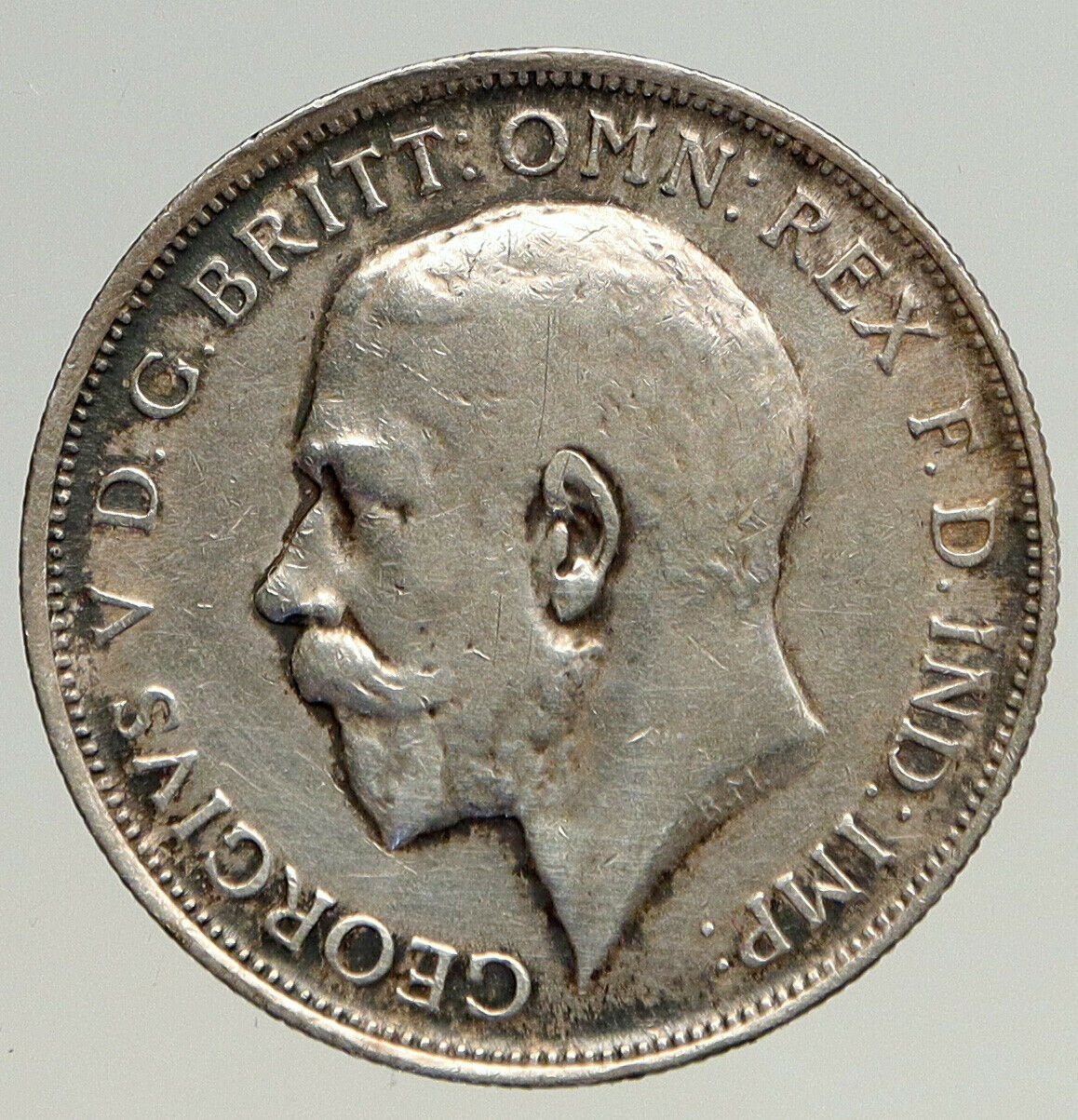 1916 United Kingdom Great Britain GEORGE V Silver Florin 2 Shillings Coin i93558