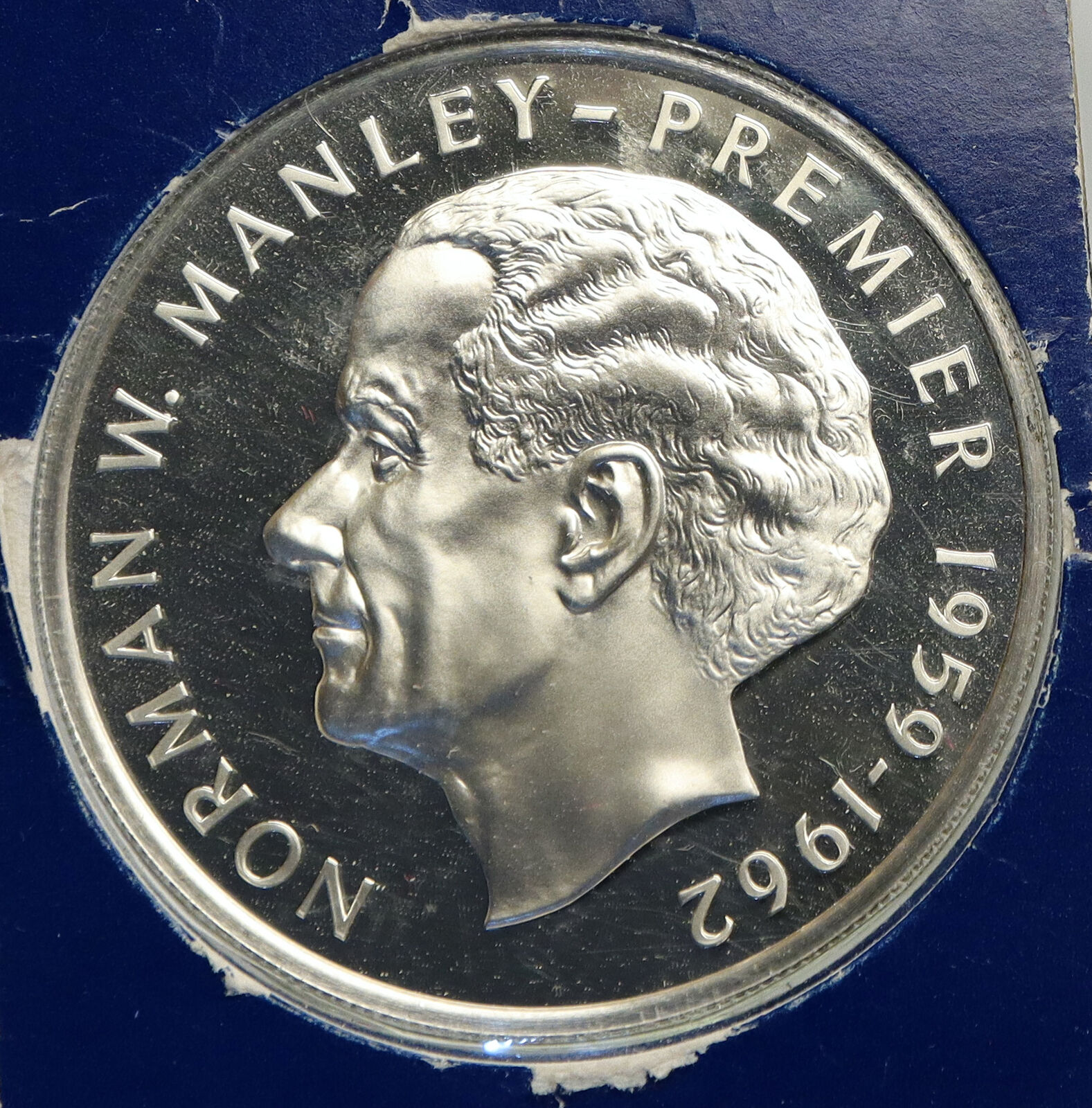 1976 JAMAICA HUGE Premier Norman W. Manley OLD Proof Silver $5 Coin NGC i93834