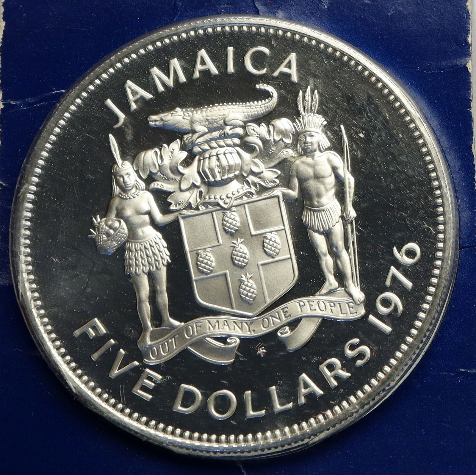 1976 JAMAICA HUGE Premier Norman W. Manley OLD Proof Silver $5 Coin NGC i93834