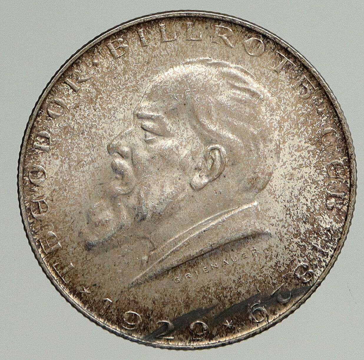 1929 AUSTRIA with Surgeon Theodor Billroth VINTAGE Silver 2 Shilling Coin i93728