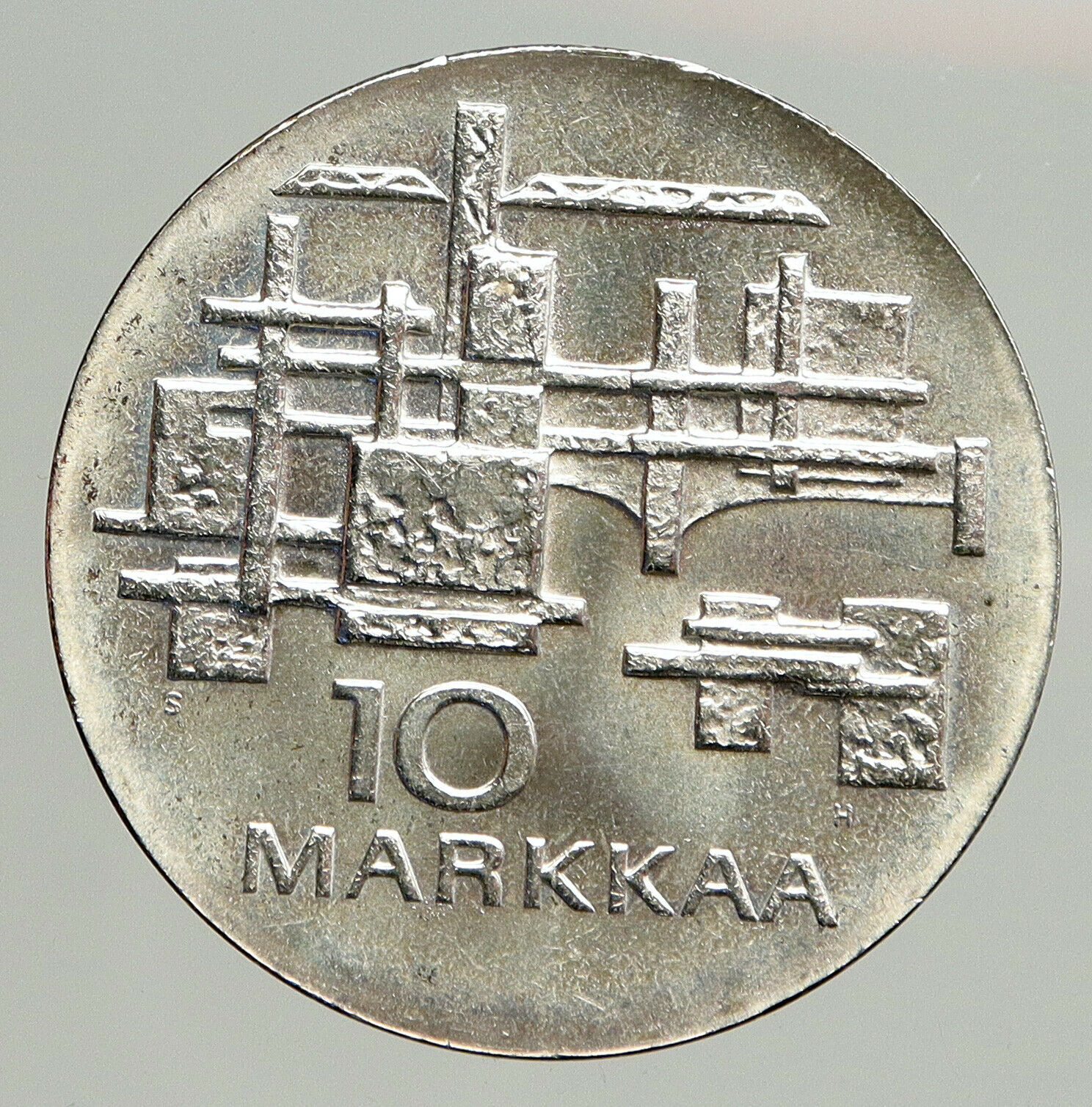 1967 FINLAND Geese Flying 50Y Independence VINTAGE Silver 10 Markkaa Coin i93784