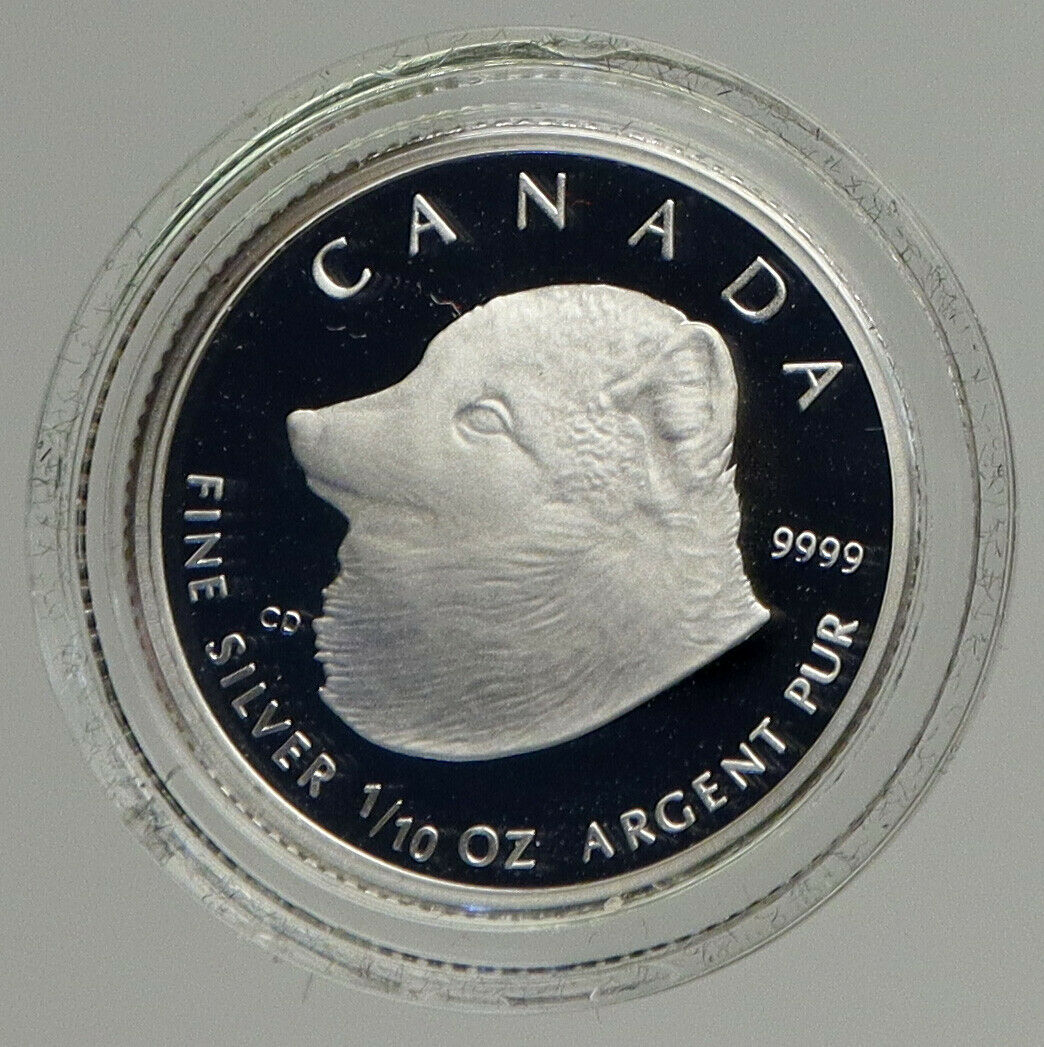 2004 CANADA UK Queen Elizabeth II Arctic Fox OLD Prooflike Silver $2 Coin i93826