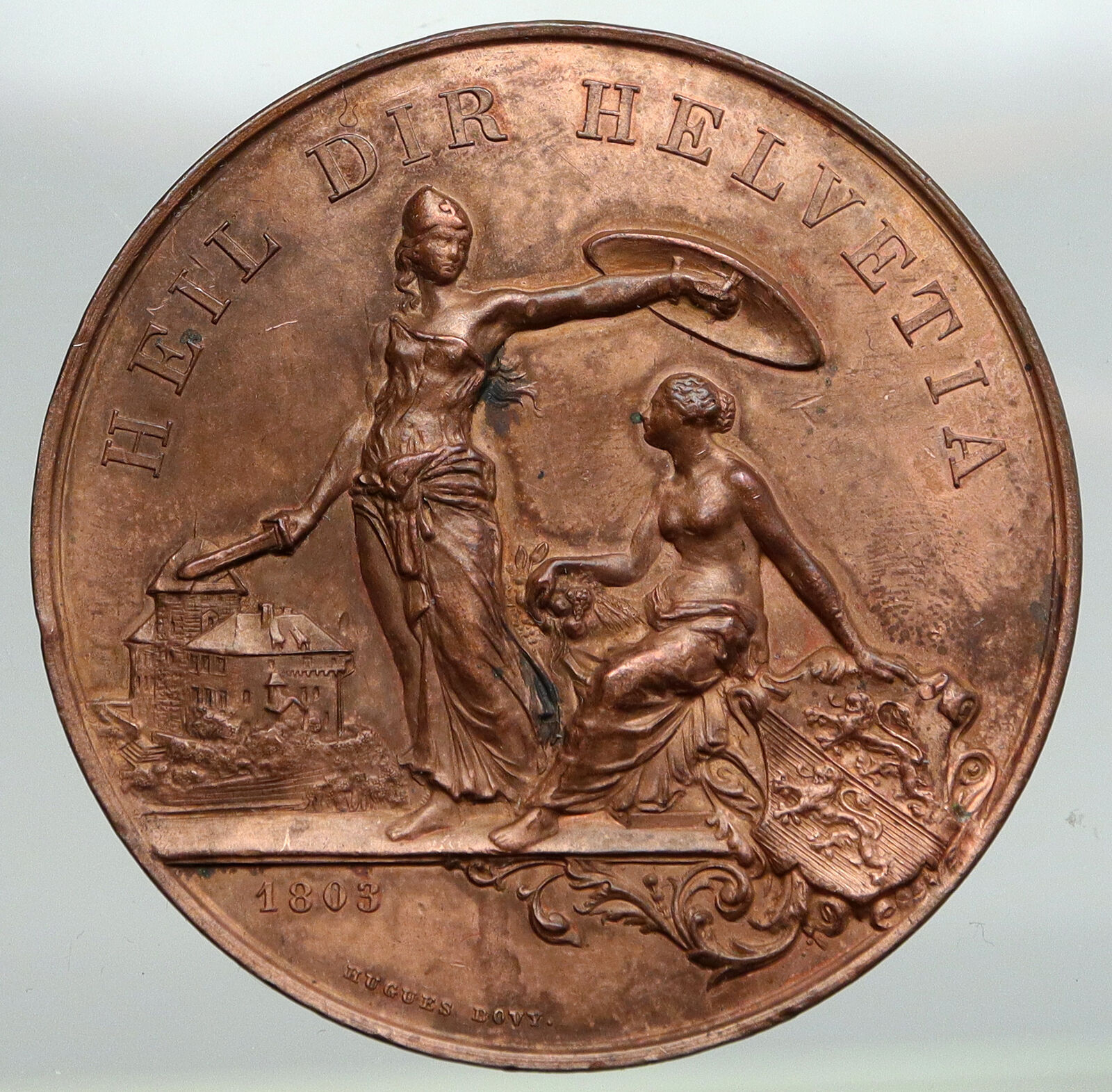 1890 SWITZERLAND Frauenfeld Shooting Festival OLD Swiss ANTIQUE Medal i93071