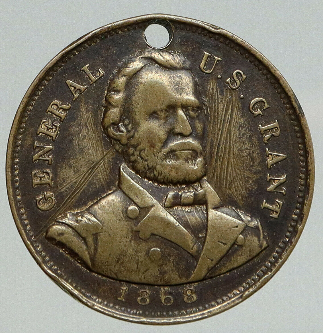 1868 UNITED STATES USA Presidential ULYSEES S GRANT Campaign Token Medal i93075