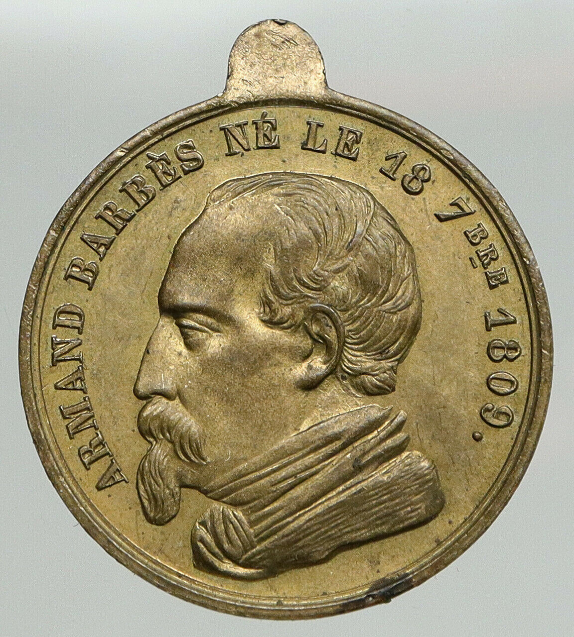 1848 FRANCE Birth Second Republic REVOLUTIONARY ARMAND BARBES Old Medal i93090