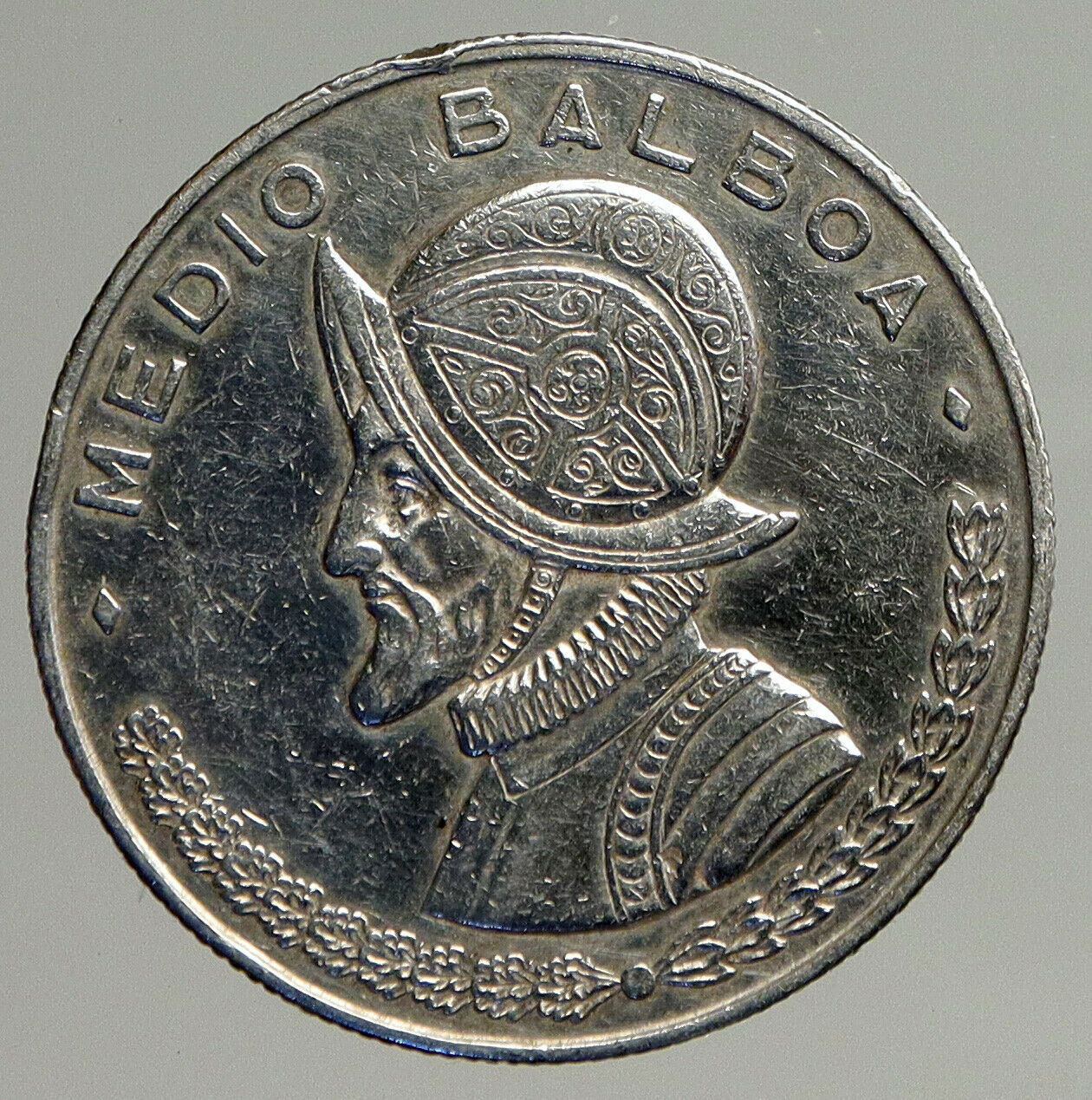 1961 PANAMA Spanish Conquistador Hero VINTAGE OLD Silver 1/2 BALBOA Coin i93853