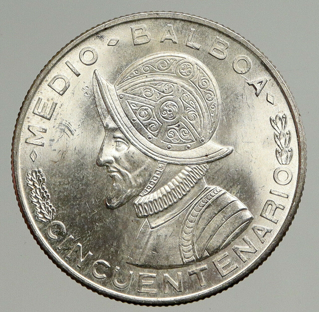 1953 PANAMA Spanish Conquistador Hero VINTAGE OLD Silver 1/2 BALBOA Coin i93841