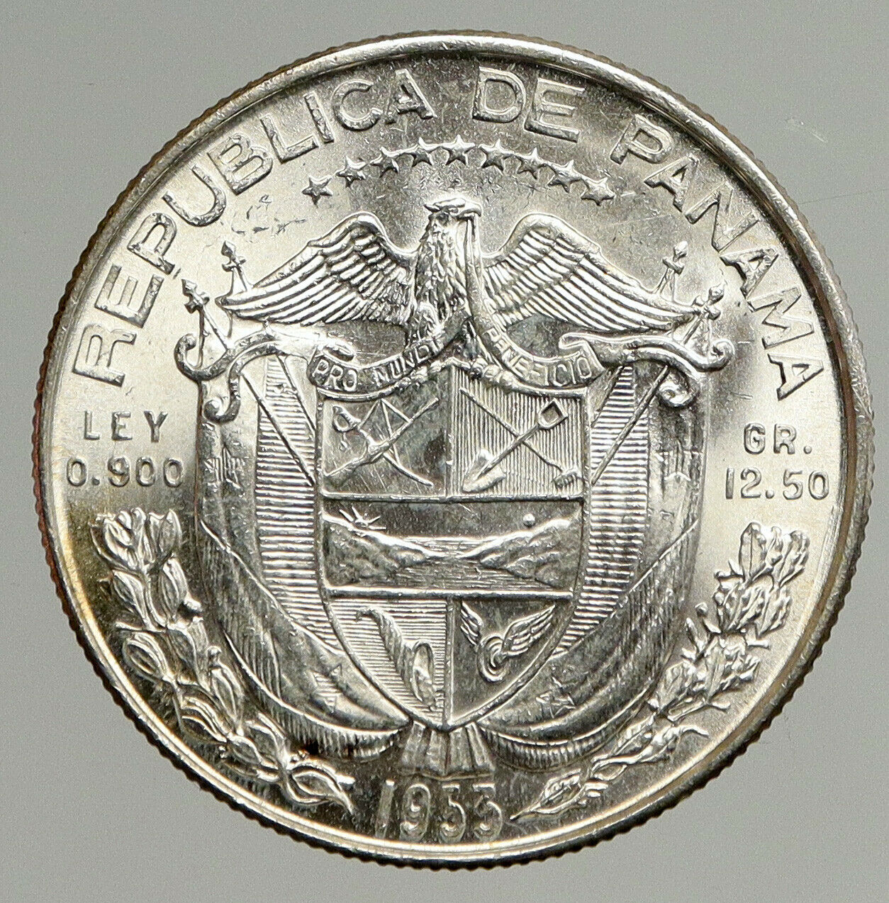 1953 PANAMA Spanish Conquistador Hero VINTAGE OLD Silver 1/2 BALBOA Coin i93841