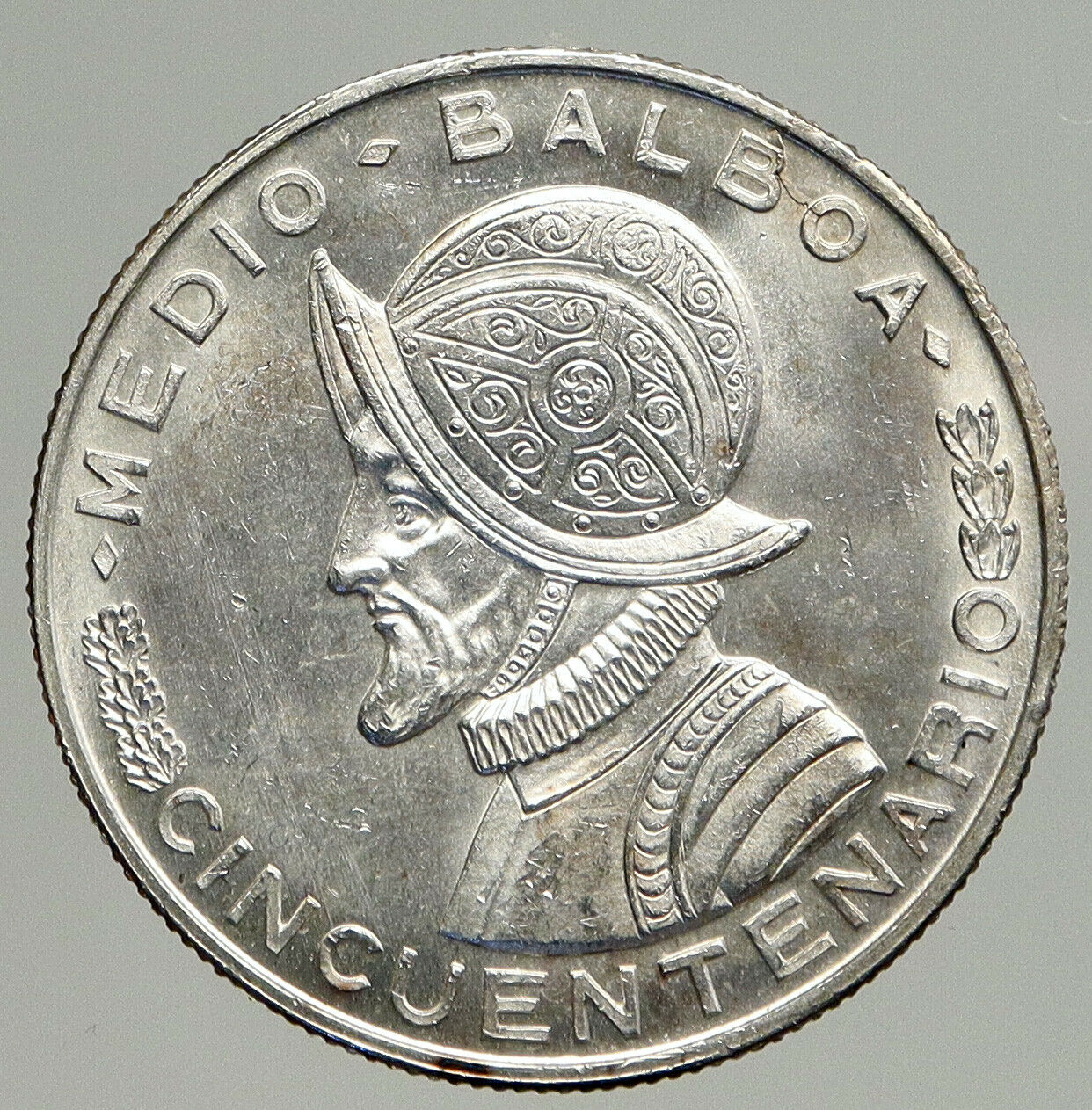 1953 PANAMA Spanish Conquistador Hero VINTAGE OLD Silver 1/2 BALBOA Coin i93750