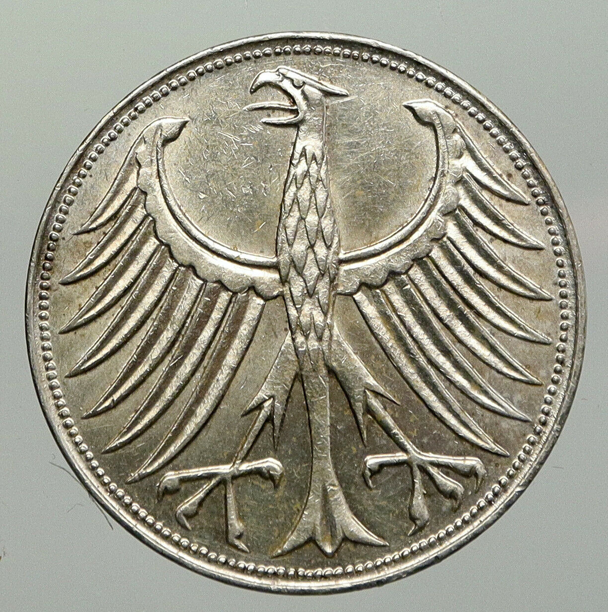 1951 J GERMANY Vintage Winged Eagle OLD German Large 5 Mark Silver Coin i92981