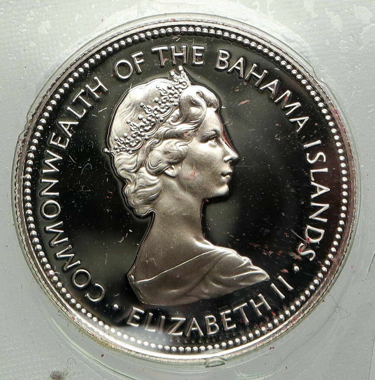 1973 BAHAMAS UK Queen Elizabeth II Marlin Proof Silver Coin 50 Cents Coin i92979