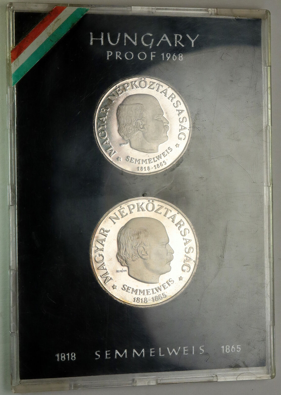 1968 HUNGARY 150Y Ignzas Semmelweis PROOF Silver 100 & 50 Forint Coin Set i93118