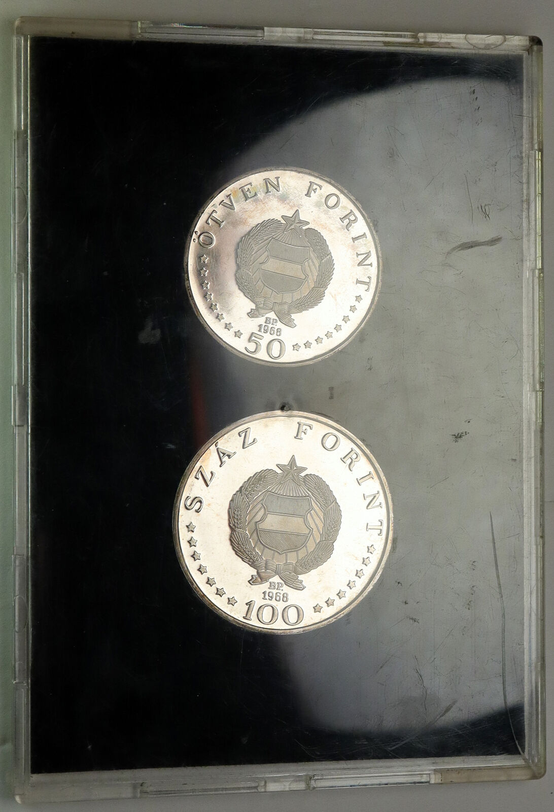 1968 HUNGARY 150Y Ignzas Semmelweis PROOF Silver 100 & 50 Forint Coin Set i93118