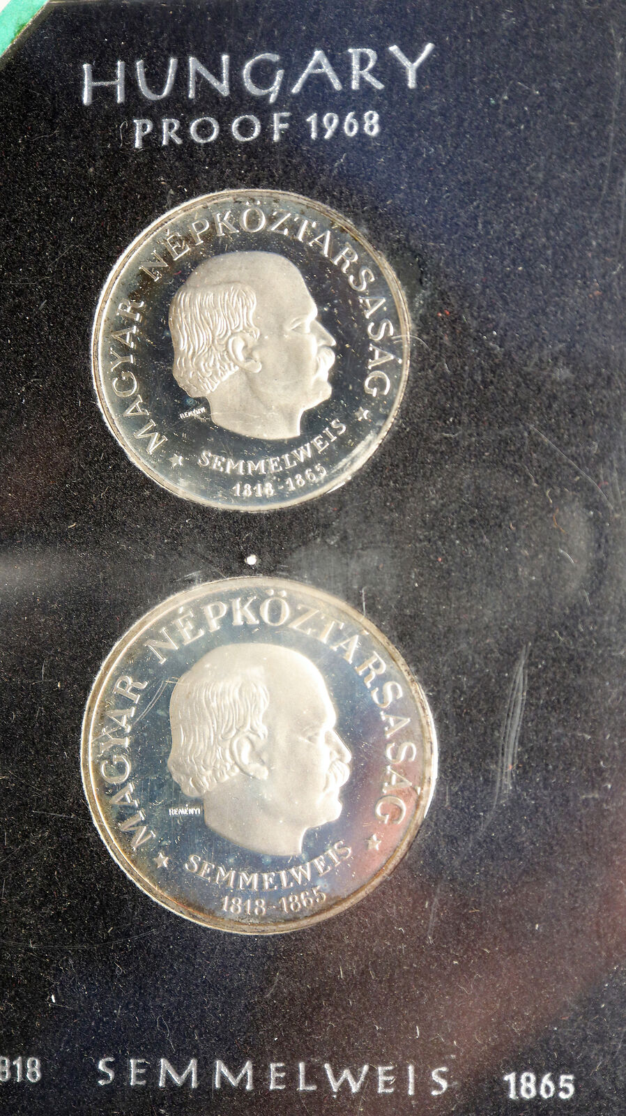 1968 HUNGARY 150Y Ignzas Semmelweis PROOF Silver 100 & 50 Forint Coin Set i93118