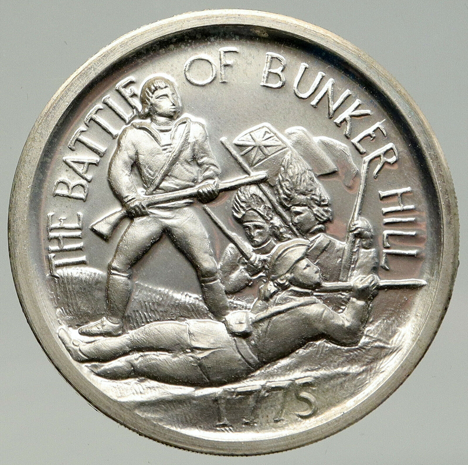 1976 1776 United States BATTLE OF BUNKER HILL Bicentennial Silver Medal i93129