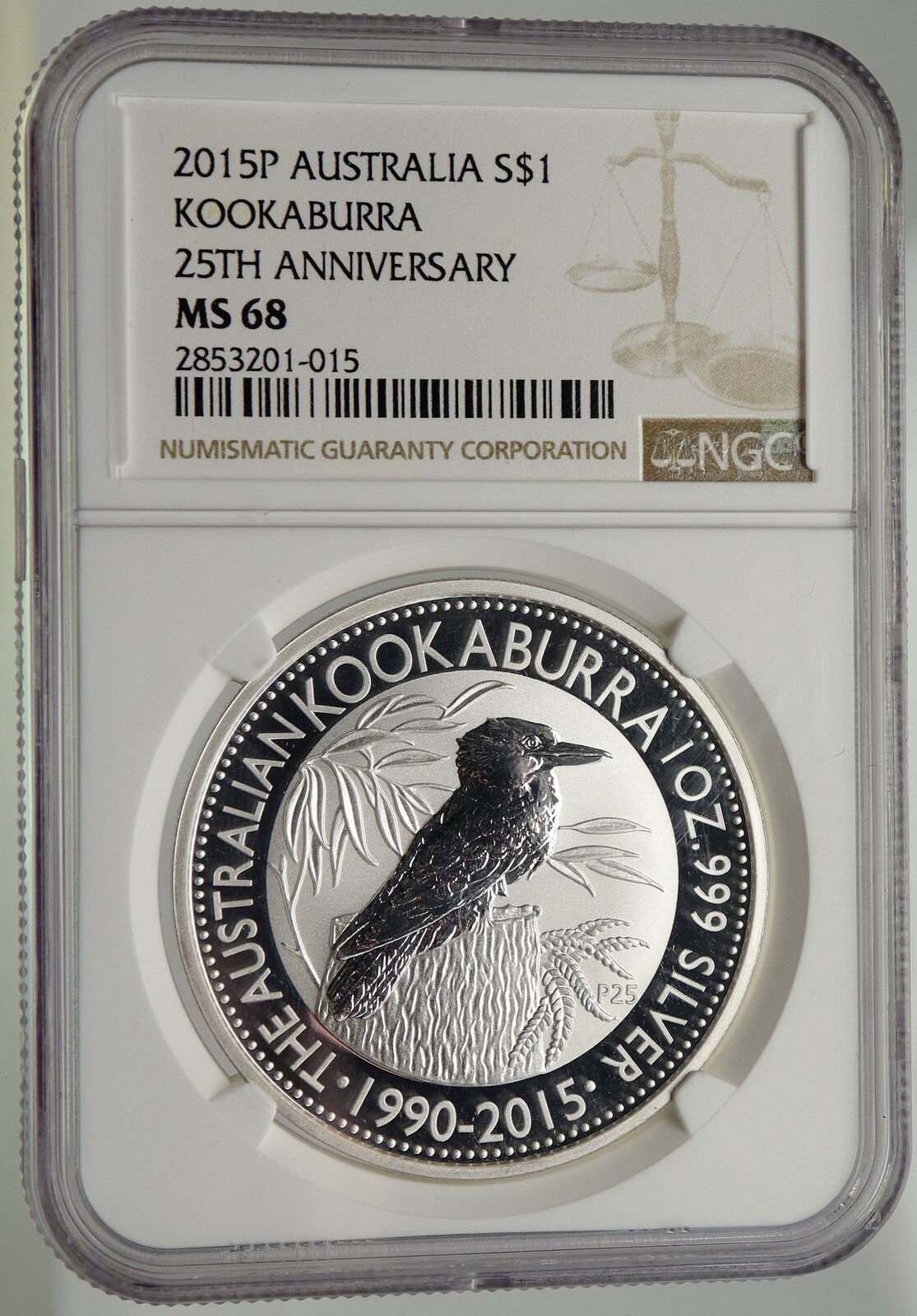 2015 AUSTRALIA Kookaburra Bird Tree 1oz Silver Dollar Australian Coin NGC i93113