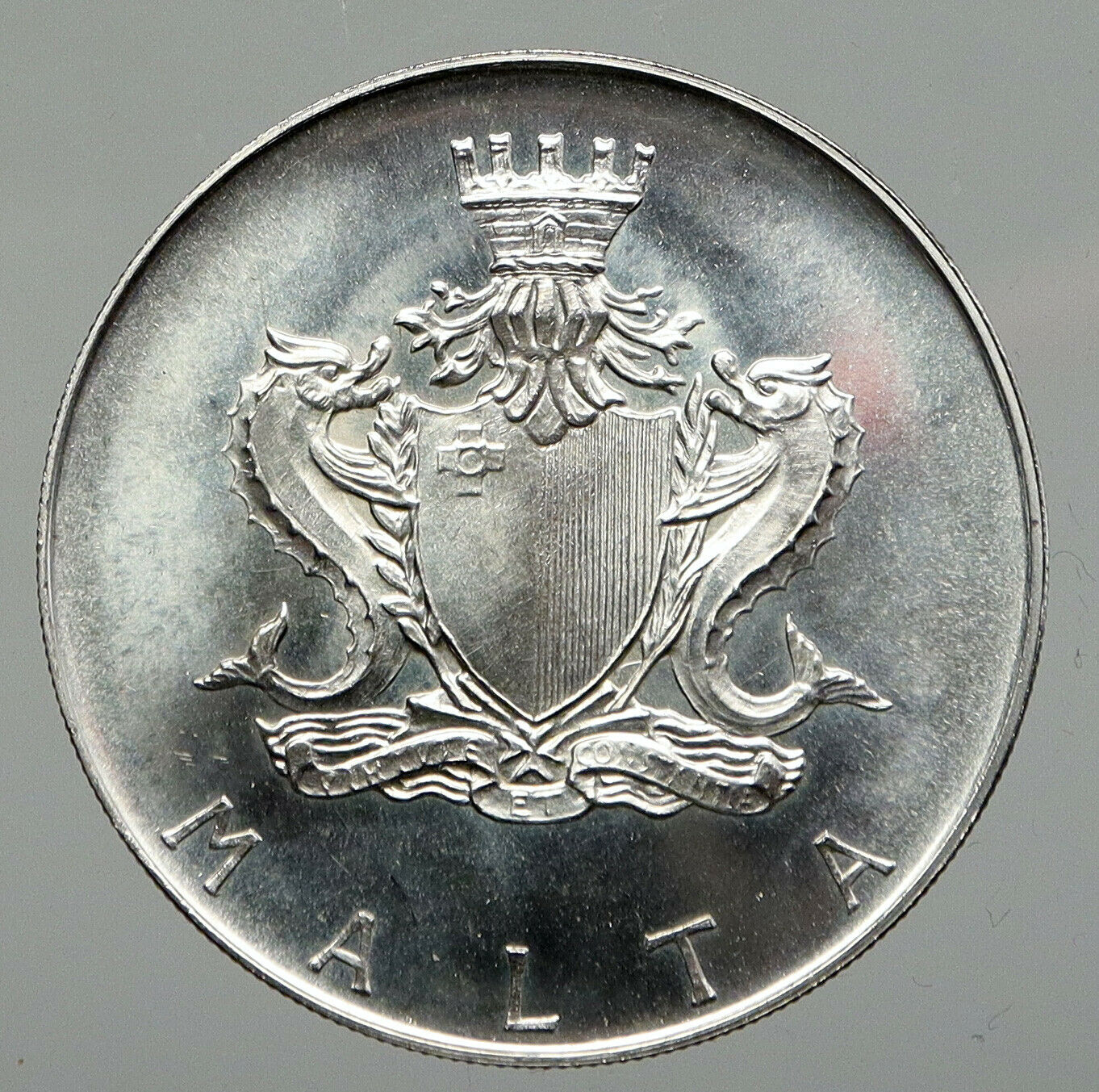 1972 MALTA Manwel Dimech Philosophy Author OLD VINTAGE Silver Lira Coin i92970