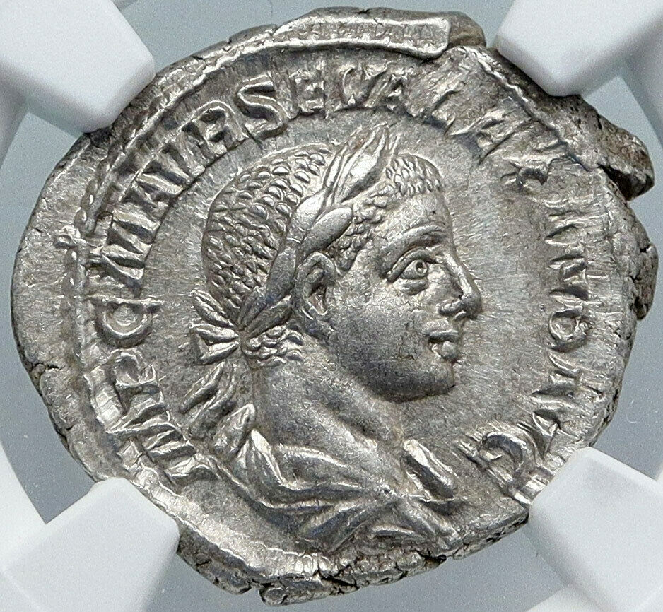 SEVERUS ALEXANDER Ancient 222AD Rome OLD Silver Roman Denarius Coin NGC i88688