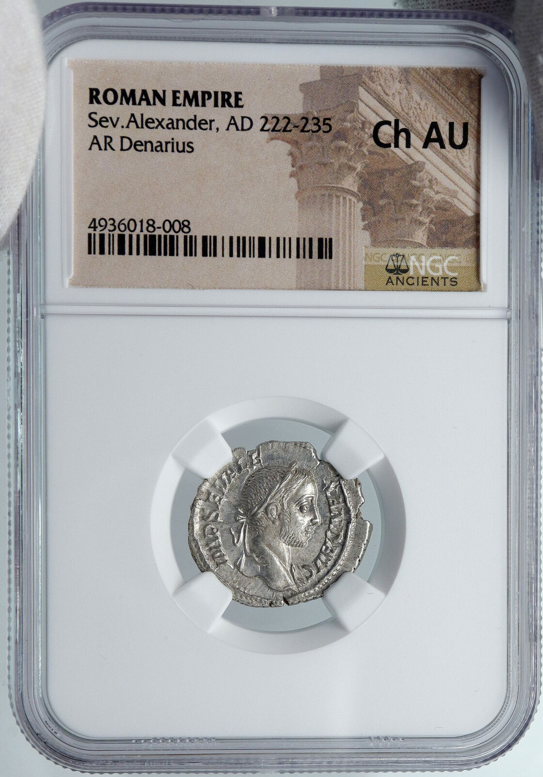 SEVERUS ALEXANDER Ancient 238AD Rome OLD Silver Roman Denarius Coin NGC i88687