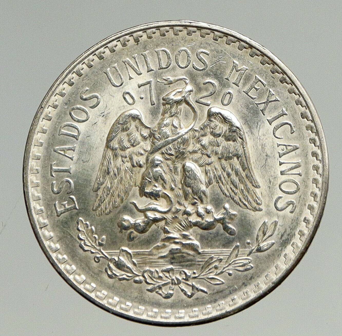 1943 M MEXICO Large Eagle Liberty Cap Mexican Antique Silver 1 Peso Coin i94267