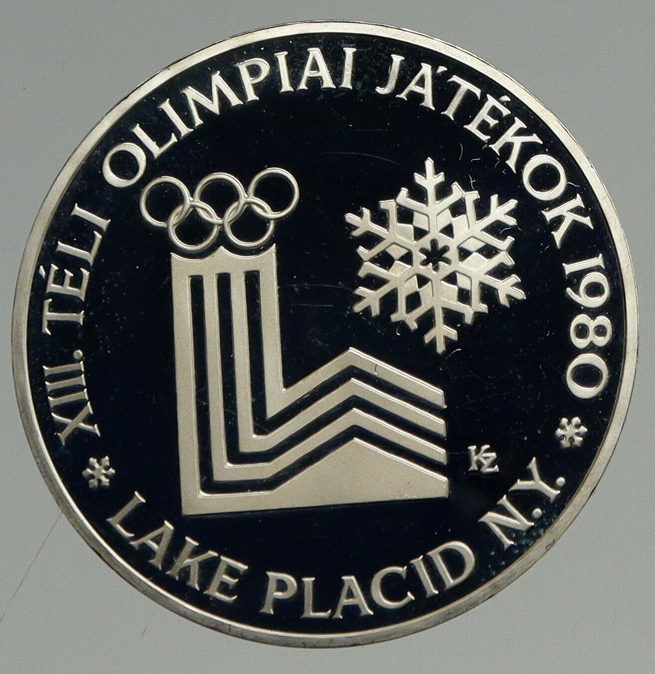 1980 HUNGARY Lake Placid Olympics ICE DANCE Proof Silver 200 Forint Coin i94260