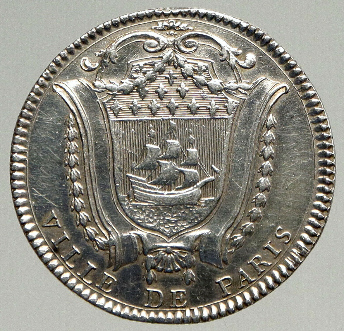 1780 FRANCE King LOUIS XVI Merchant Antoine de Caumartin OLD Silver Medal i94300