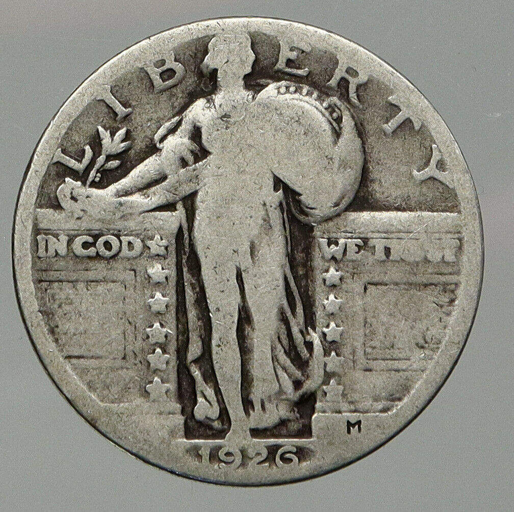 1926 US UNITED STATES Standing Liberty Silver Quarter Dollar 25 Cent Coin i92642