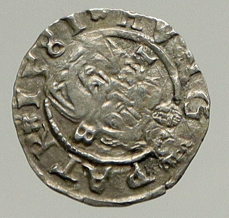 1581 HUNGARY King RUDOLF II Madonna & Child Antique OLD Silver Denar Coin i94330