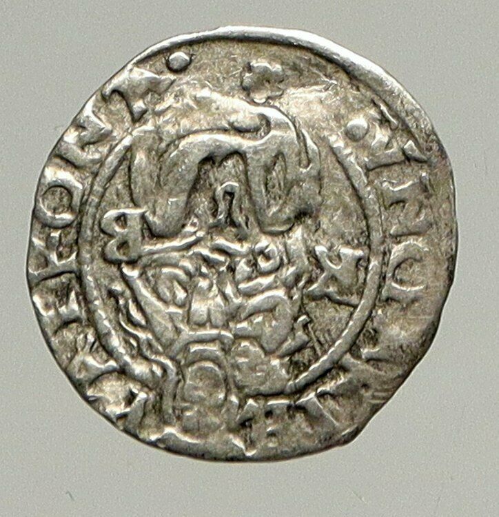 1564 HUNGARY King Ferdinand MADONNA & CHILD ANTIQUE Old Silver Denar Coin i94332