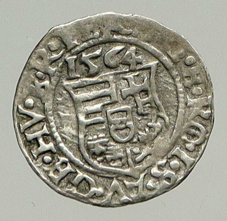 1564 HUNGARY King Ferdinand MADONNA & CHILD ANTIQUE Old Silver Denar Coin i94332