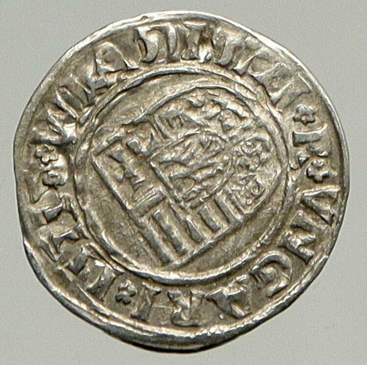 1551 HUNGARY King Ferdinand MADONNA & CHILD ANTIQUE Old Silver Denar Coin i94334