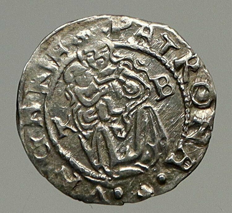 1561 HUNGARY King Ferdinand MADONNA & CHILD ANTIQUE Old Silver Denar Coin i94324