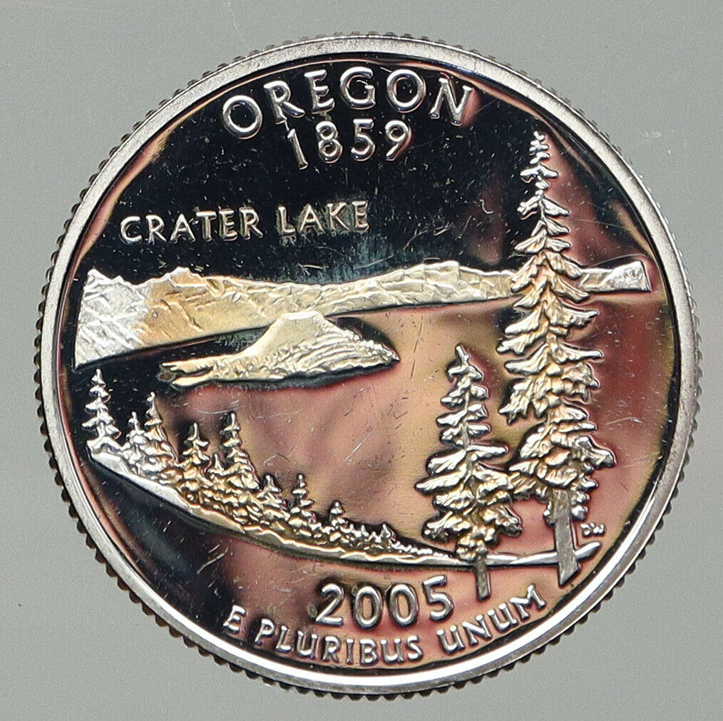 2005 S UNITED STATES USA Washington OREGON Old Proof Silver Quarter Coin i92638