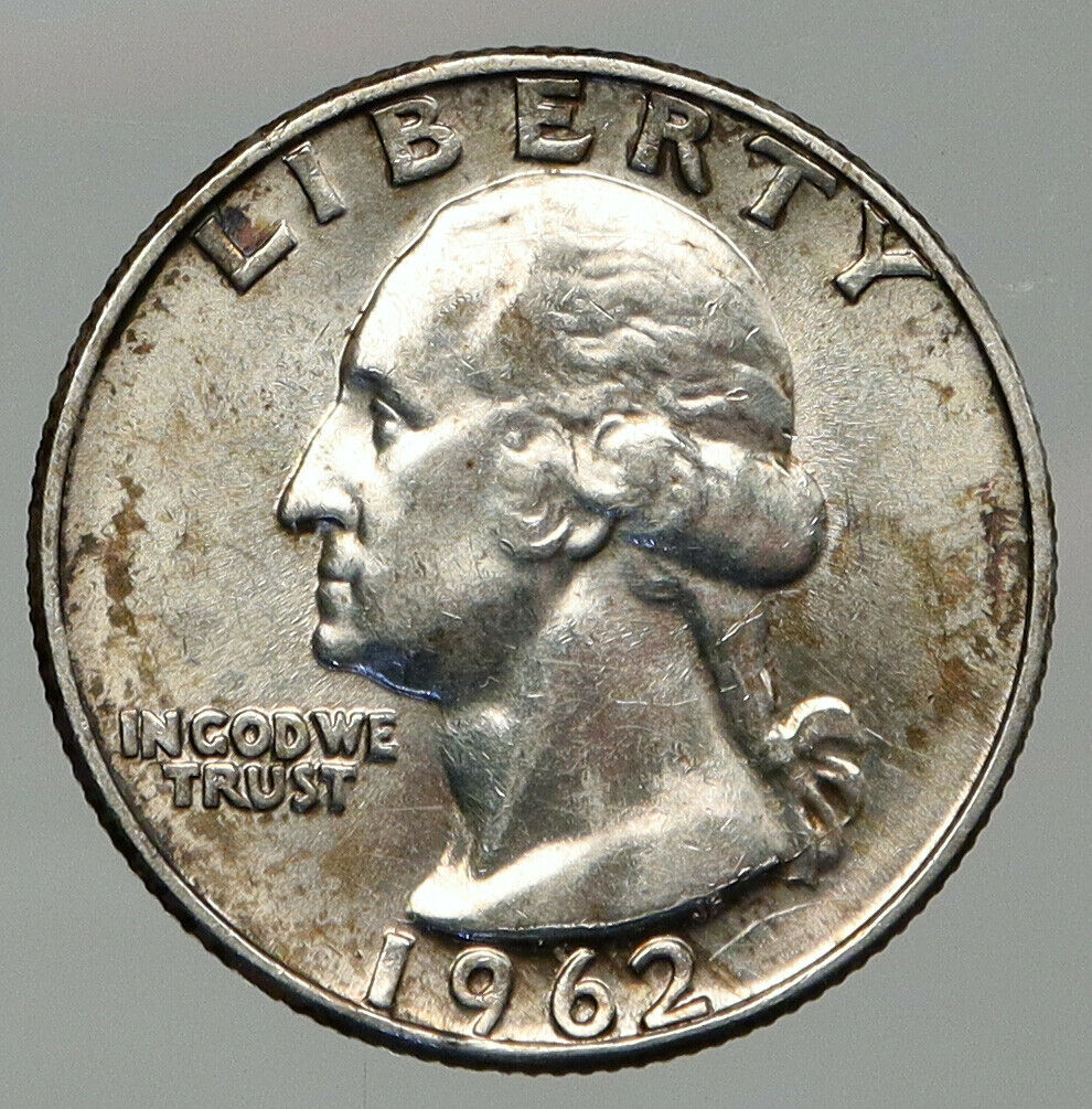 1962 P UNITED STATES USA President Washington VINTAGE Silver Quarter Coin i92647