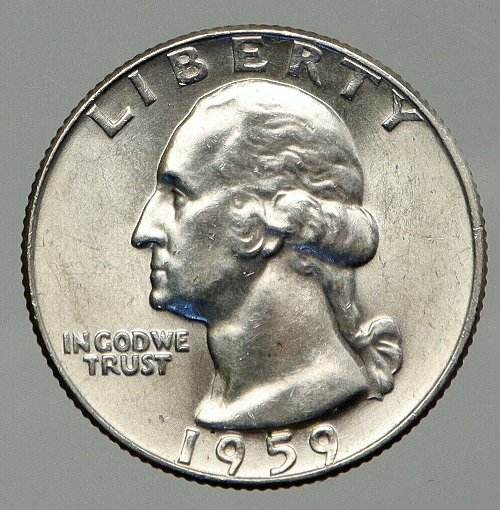 1959 P UNITED STATES USA President Washington VINTAGE Silver Quarter Coin i92645