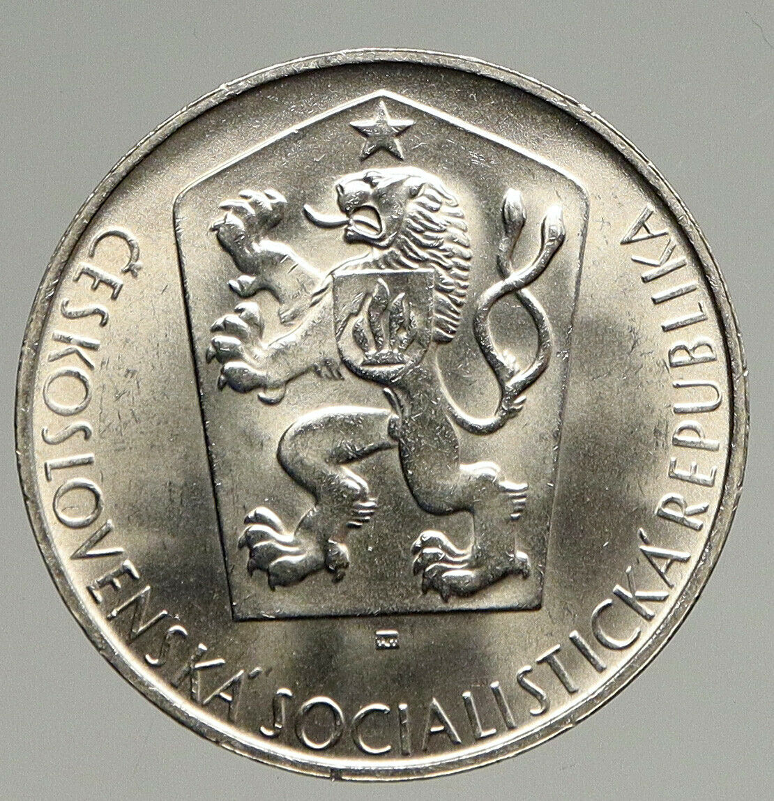 1964 CZECH REPUBLIC Three Hands Linden Old Genuine Silver 10 Korun Coin i94374