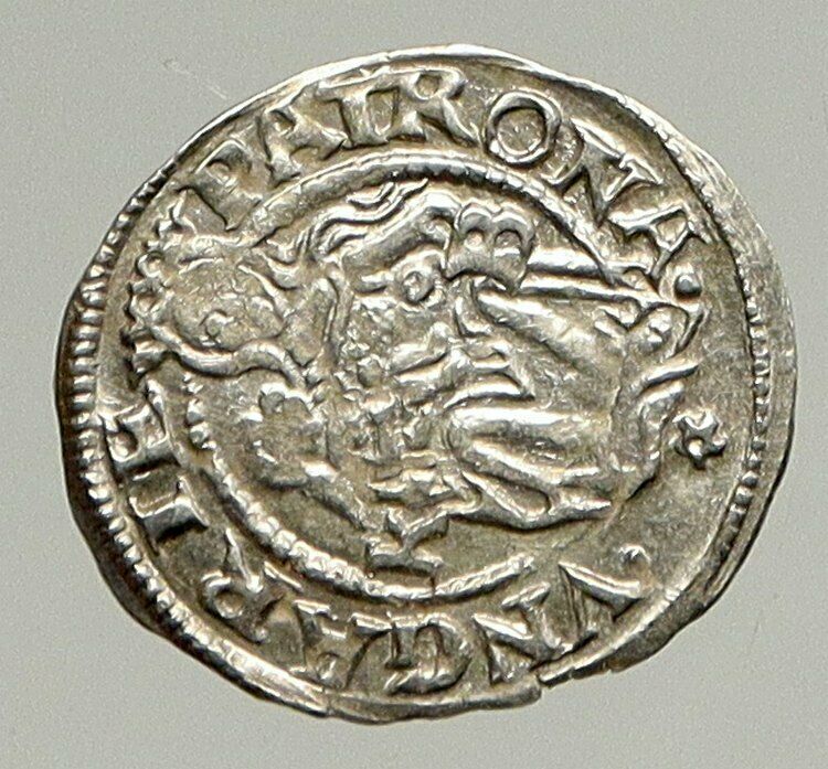 1536 HUNGARY King Ferdinand MADONNA & CHILD ANTIQUE Old Silver Denar Coin i94347