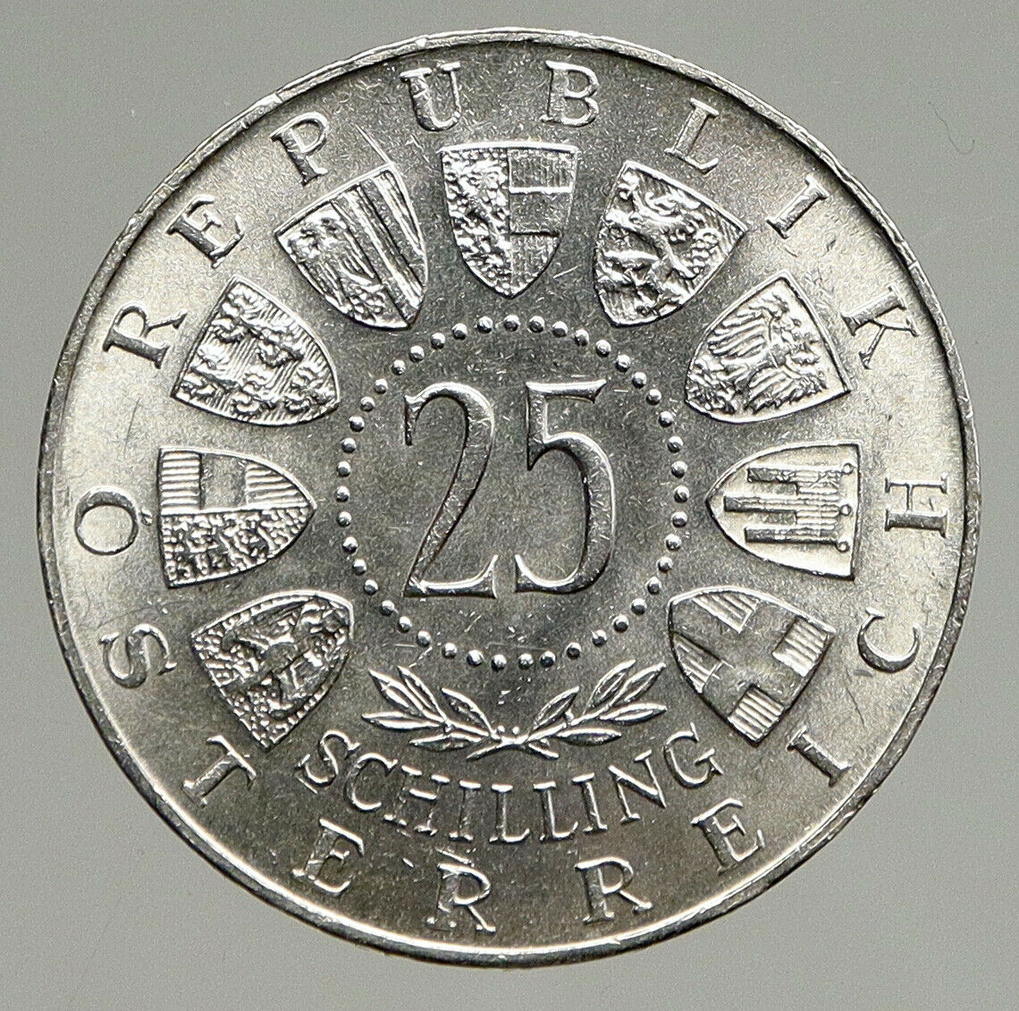 1958 AUSTRIA Chemist Auer von Welsbach Antique Silver 25 Schilling Coin i94368